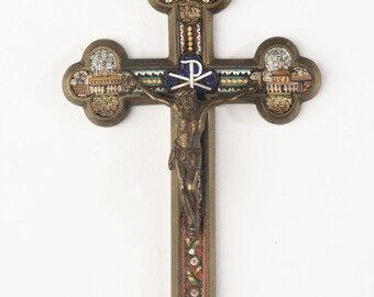Kleine Antieke Crucifix - Micro Glas Mozaïek