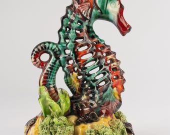 Vintage Sculpture - Earthenware - Vallauris - Seahorse