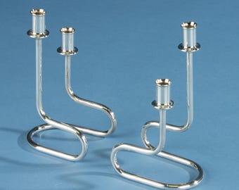 Set di 2 portacandele vintage placcati in argento - Gorham Maestri