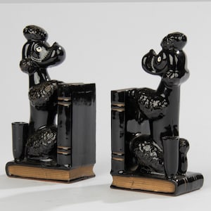 Ceramic Poodles - Bookends