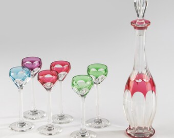 7-Piece Liqueur Set - Val Saint Lambert - Crystal