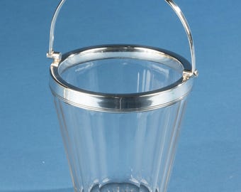 Vintage Ice Bucket - Crystal and Silver-Plated