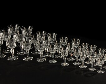 30-Piece Glass Set - Val Saint Lambert - Crystal