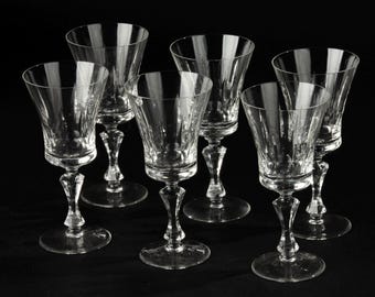 Set of 6 Crystal Wine Glasses