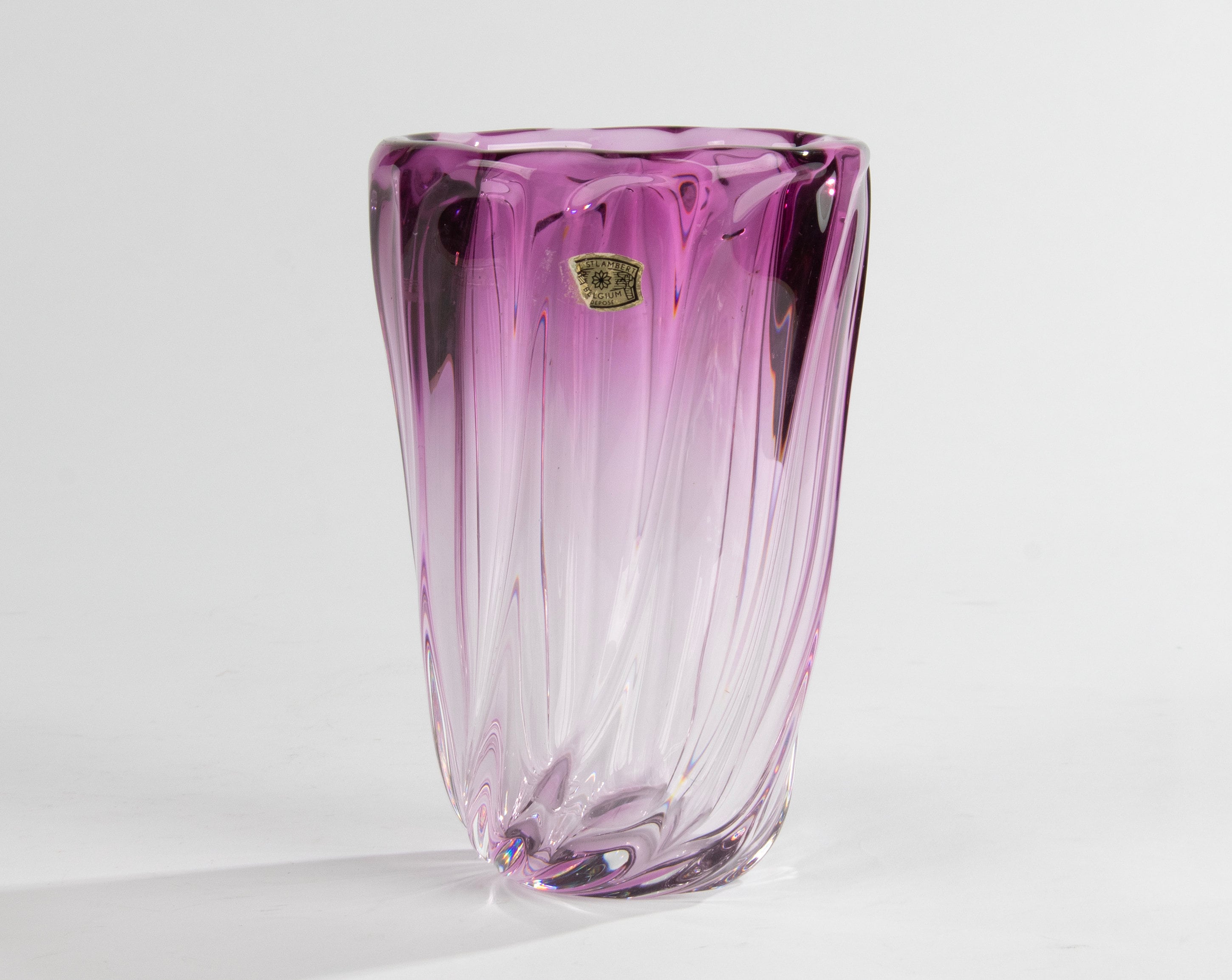 Mid Century Modern Crystal Vase Val Saint Lambert Etsy