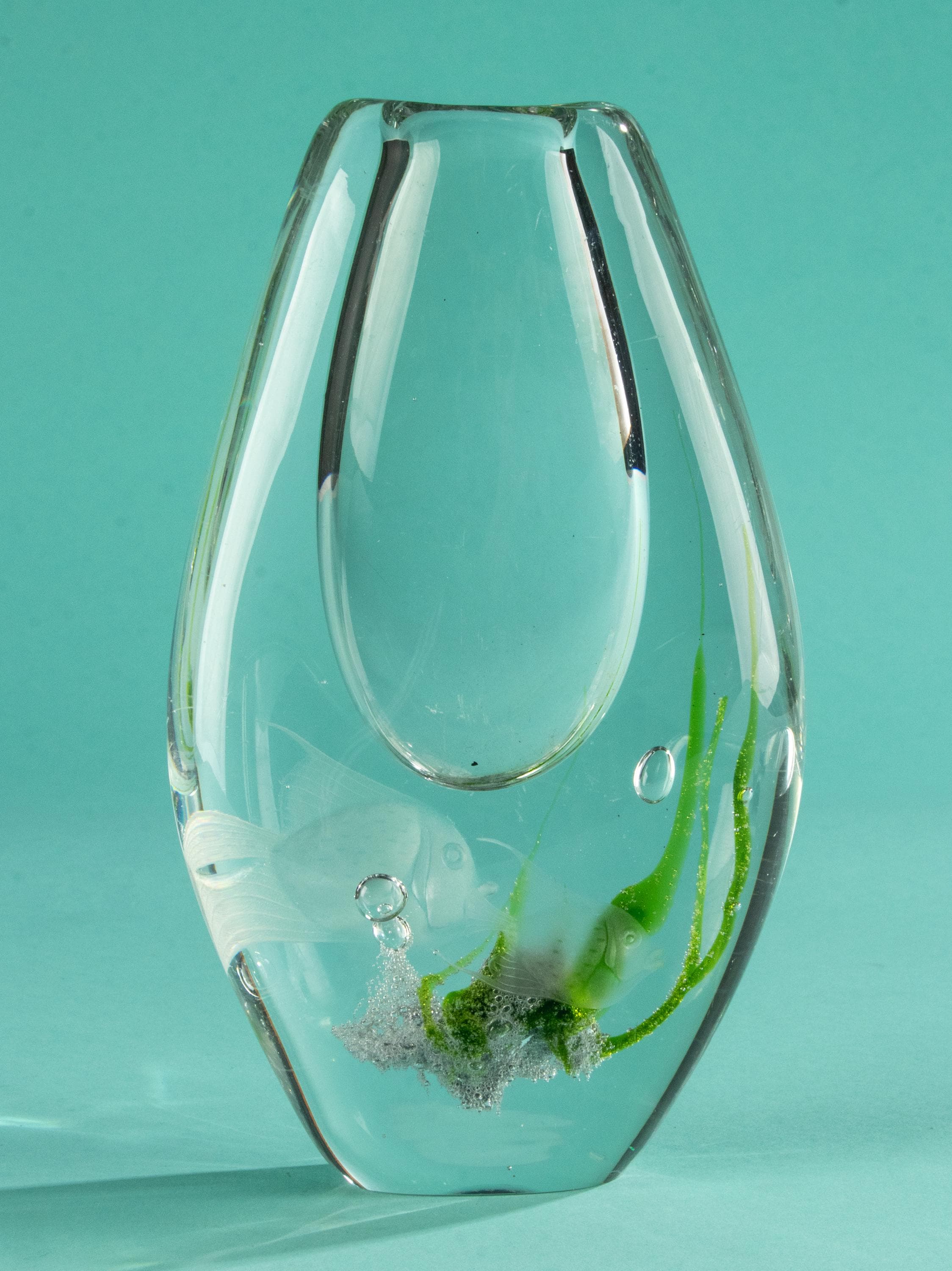 Kosta Boda Vase Etched Fish - Etsy