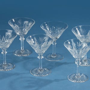 Juego de 6 copas de champán de cristal - Val Saint Lambert - Eurydice