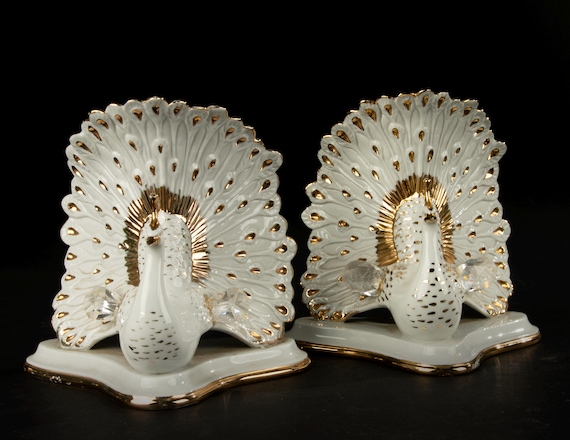 Set of 2 Porcelain Figurines - Capodimonte - Swarovski Crystal