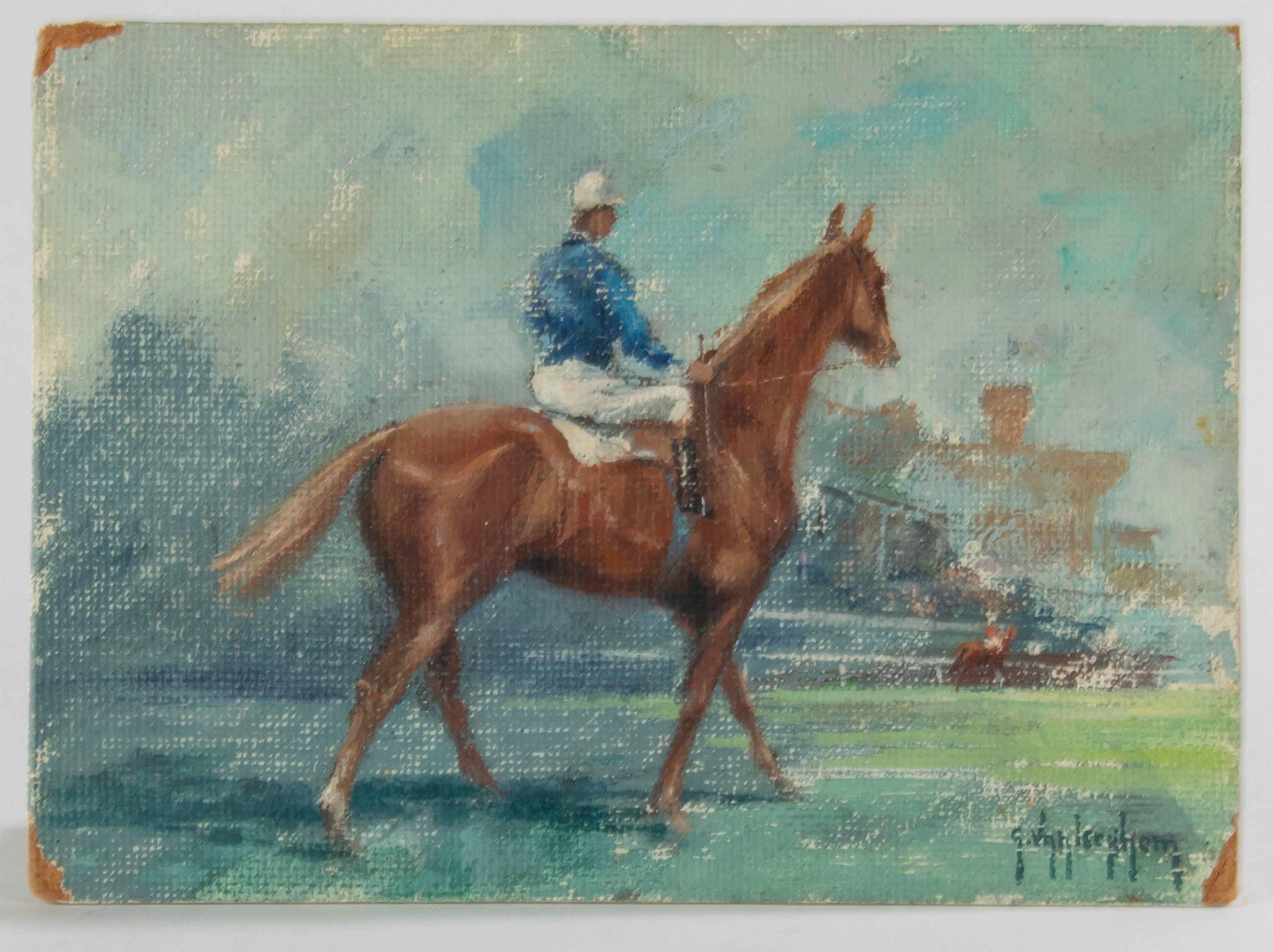 新品 馬騎手の絵画