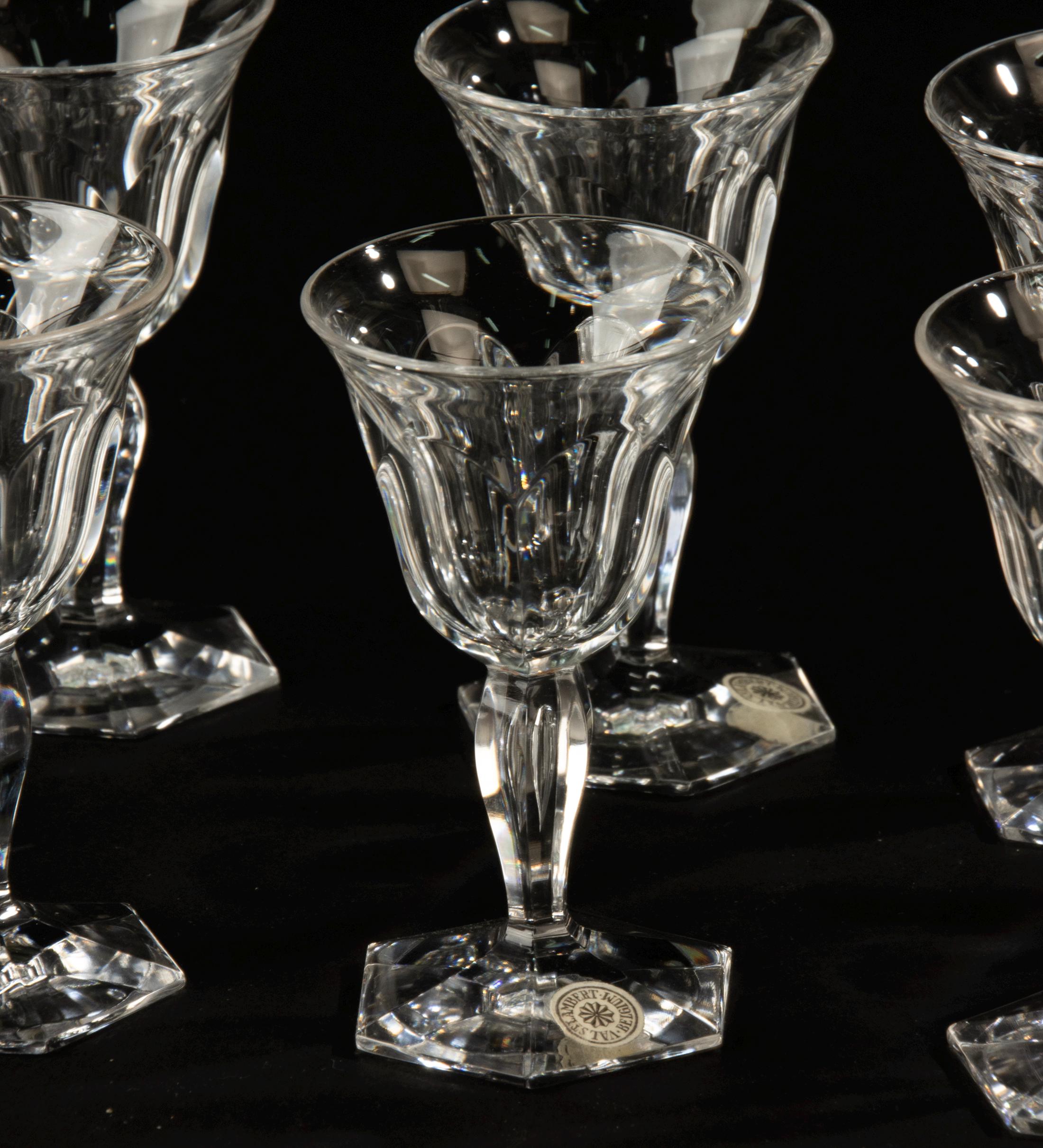 Set of 9 Liqueur Glasses - Val Saint Lambert - Crystal - Etsy