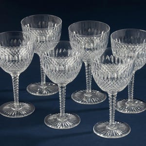 Set van 6 Grote Kristallen Wijnglazen