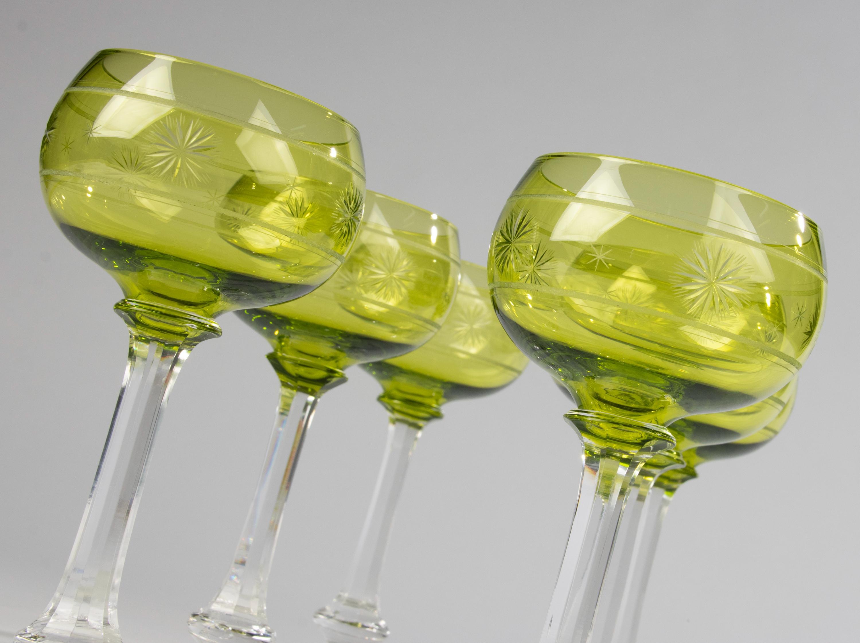 Set of 6 Crystal Wine Glasses - Val Saint Lambert - Etsy