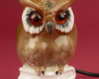 OWL TABLE LAMP- Vintage White Owl Desk Lamp-white Owl Lamp- Harry