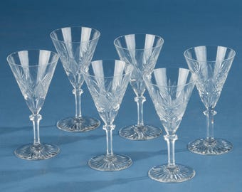 Set of 6 Small Crystal Glasses - Val Saint Lambert - Eurydice