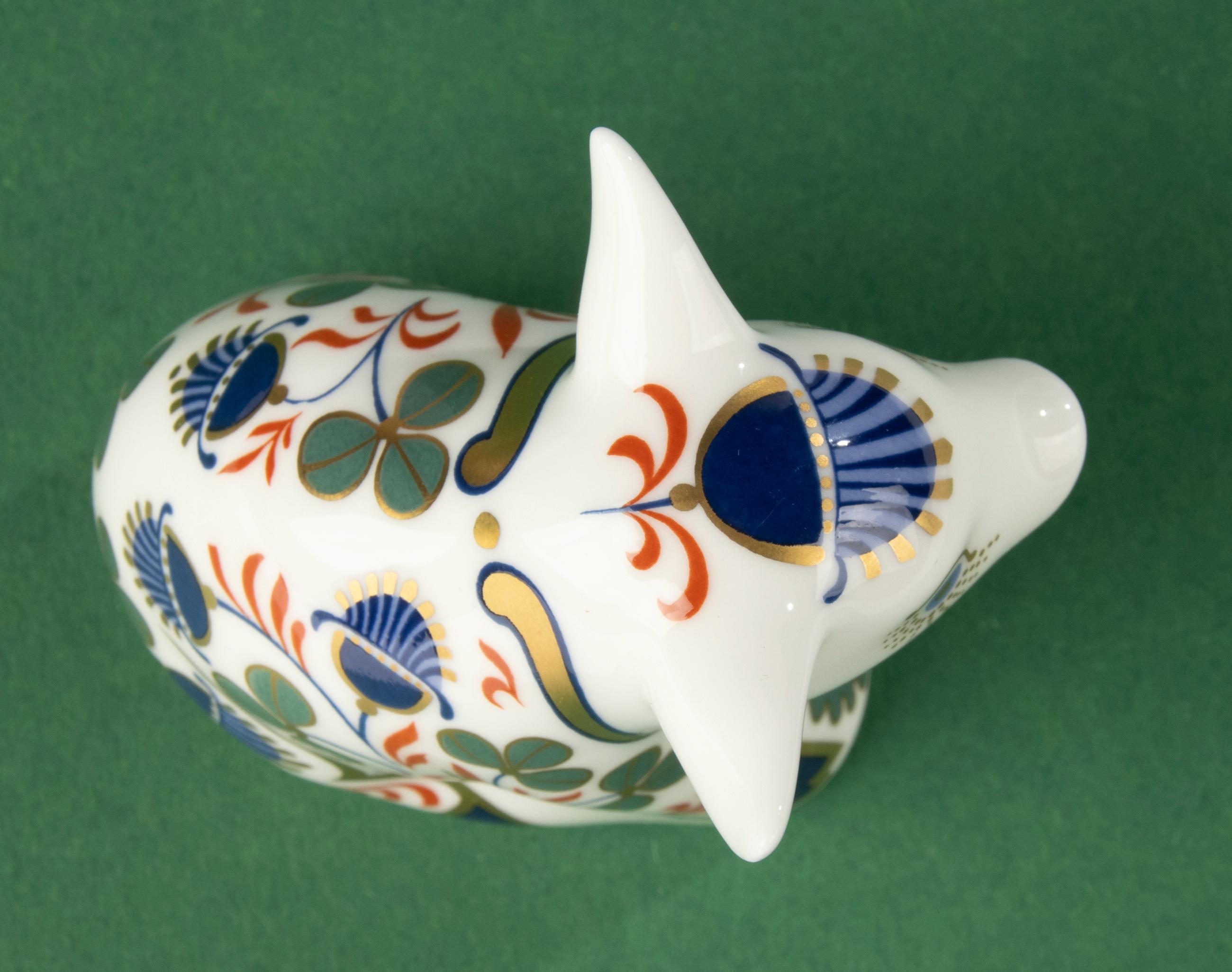Paperweight - Little Pig - Royal Crown Derby - Gold Stopper - Etsy