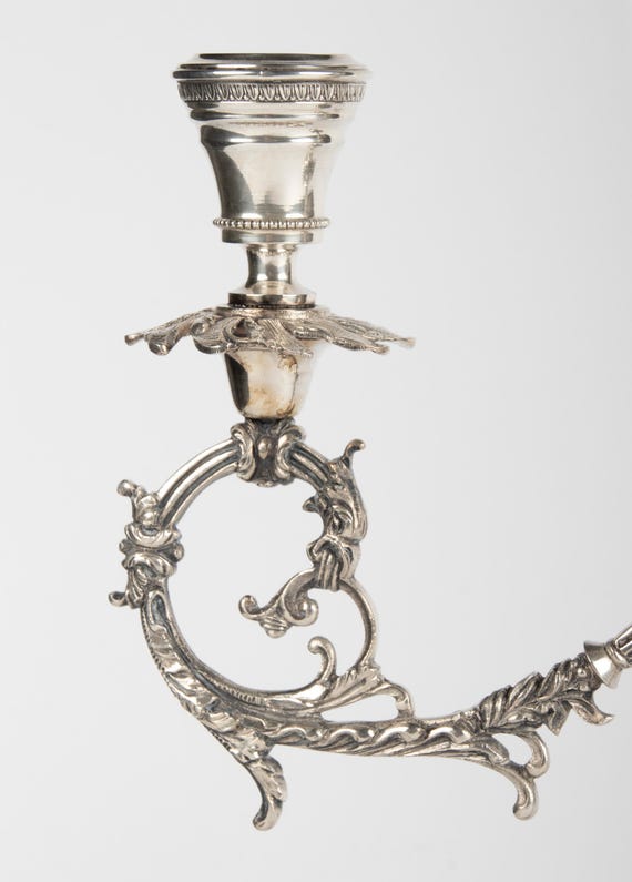 Set of Two Large Silver Candlesticks - 800 Silver - Etsy