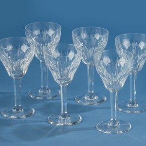 Juego de 6 copas de cristal - Val Saint Lambert - Modelo Zermatt