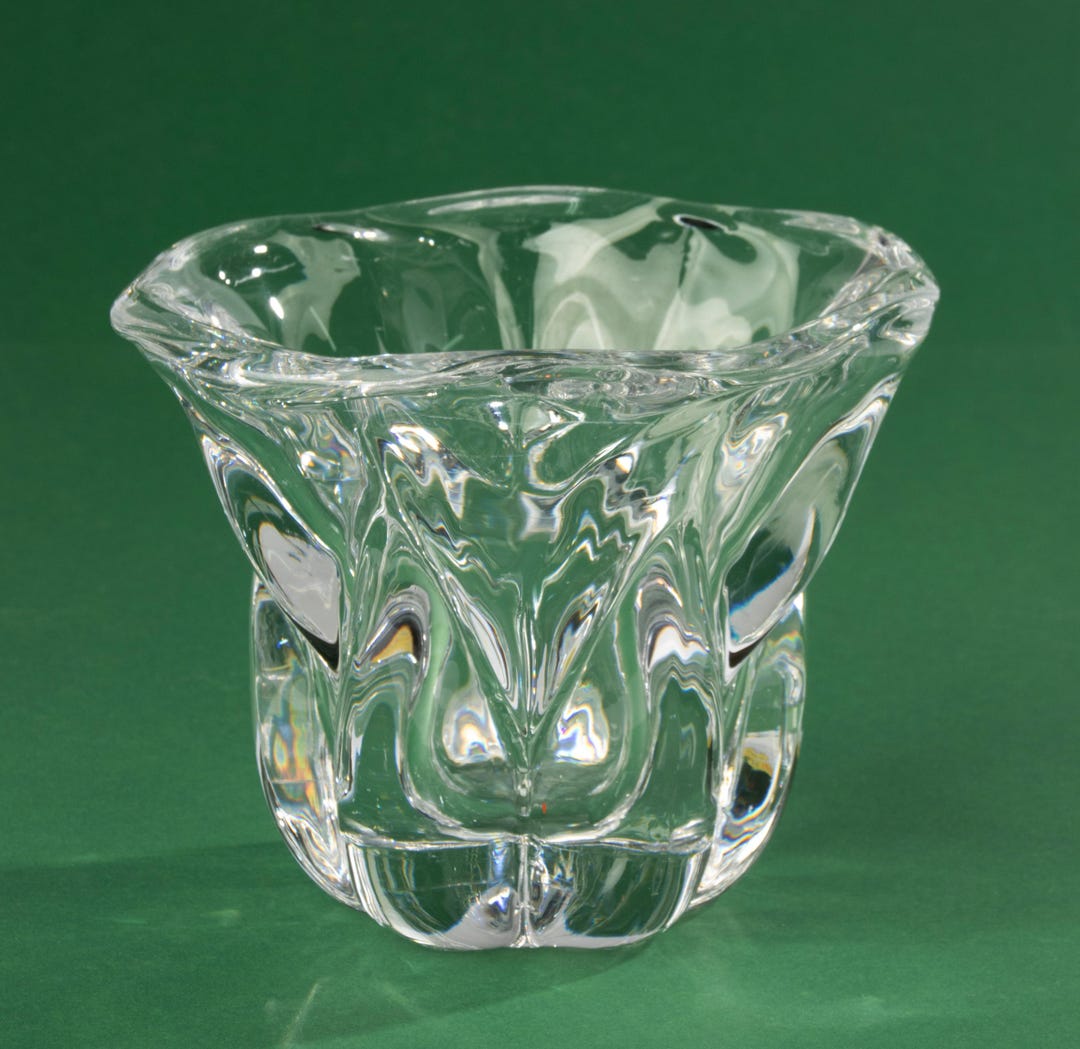 Clear Crystal Vase - Val Saint Lambert - Etsy Canada
