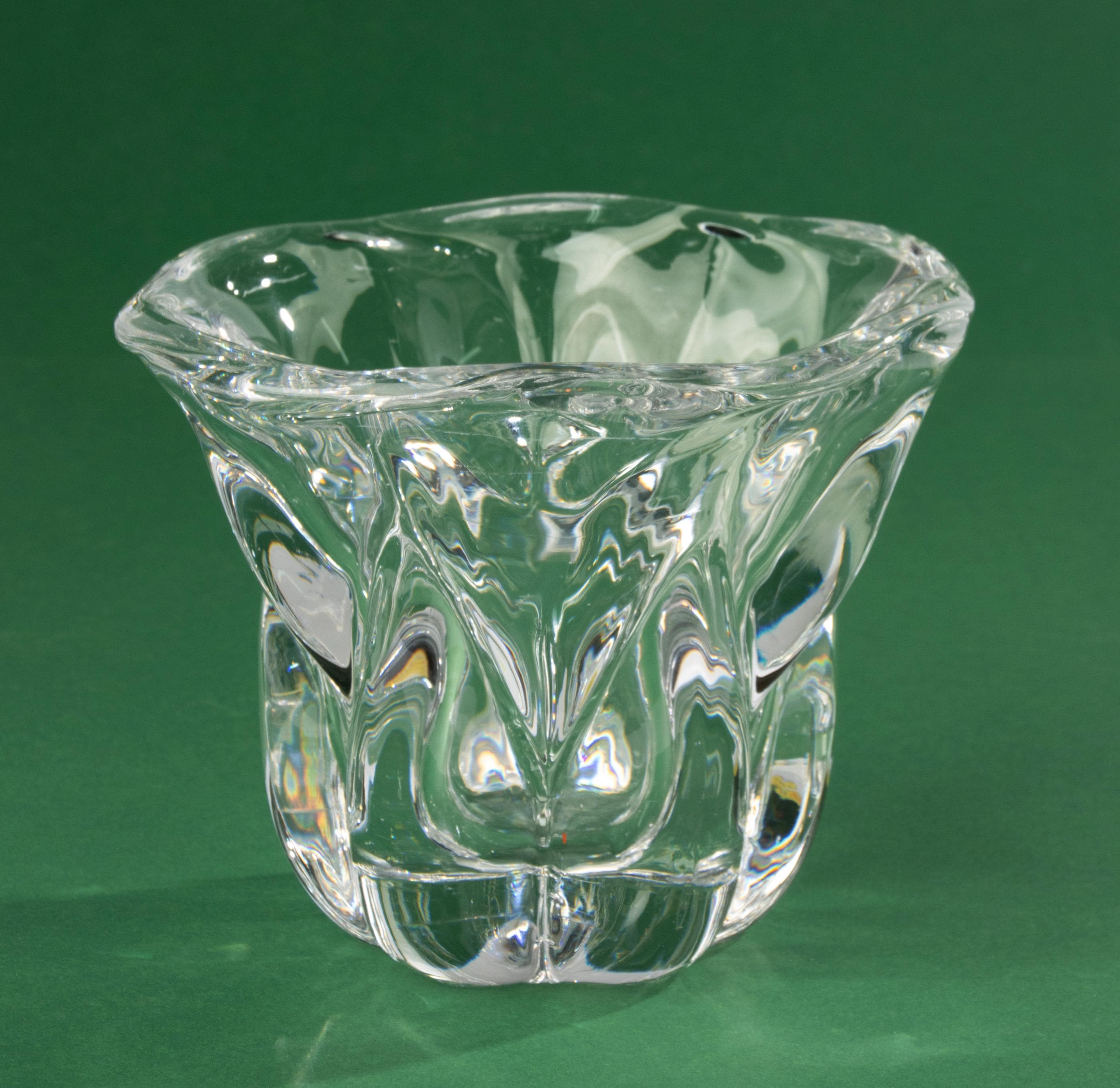 Clear Crystal Vase - Val Saint Lambert - Etsy