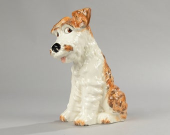 Vintage Ceramic Sculpture Terrier Dog, Sylvac England