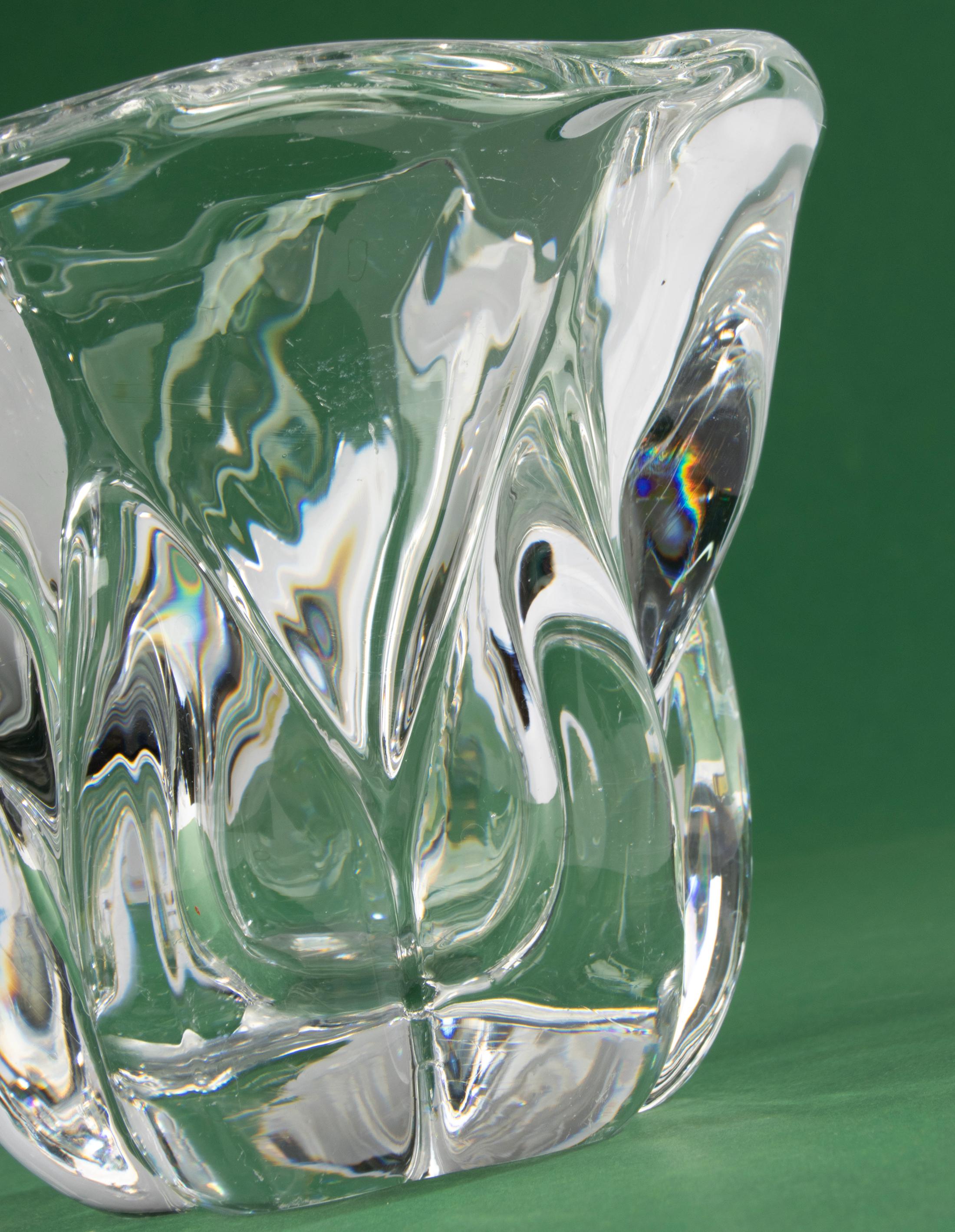 Clear Crystal Vase - Val Saint Lambert - Etsy