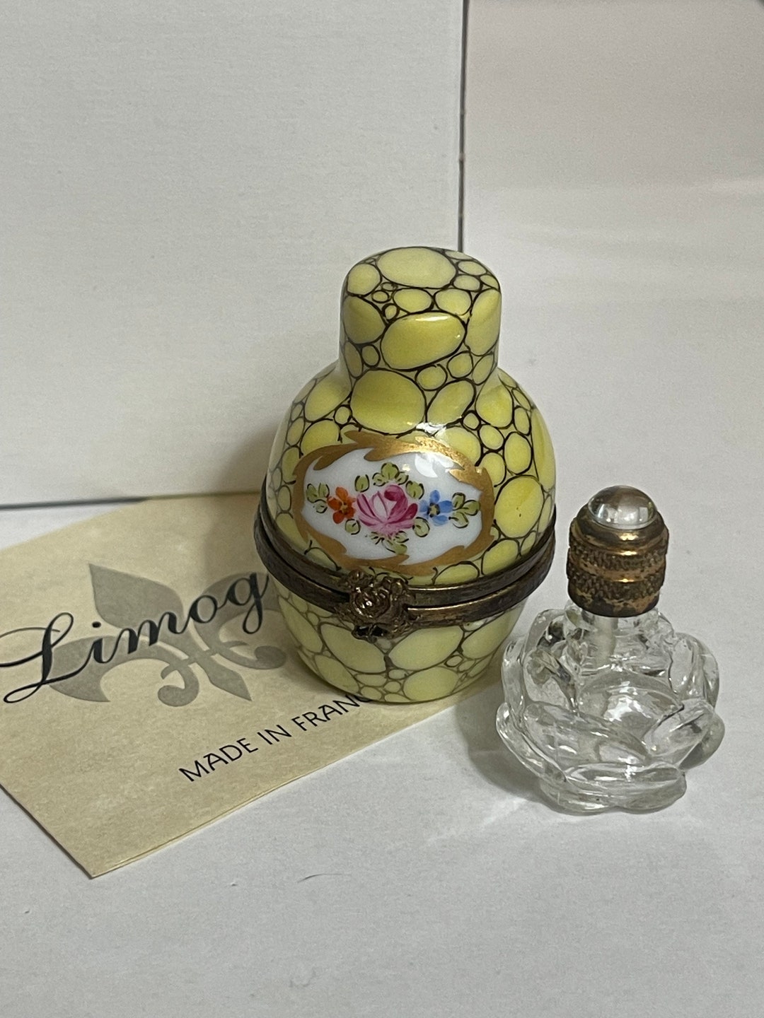 Genuine Limoges Box With Jeweled French Bottle. Etsy