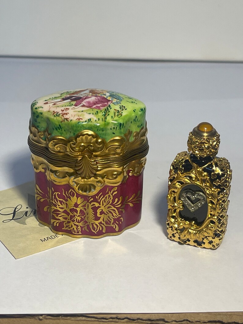 Genuine Limoges Box With French Perfume Bottle Etsy