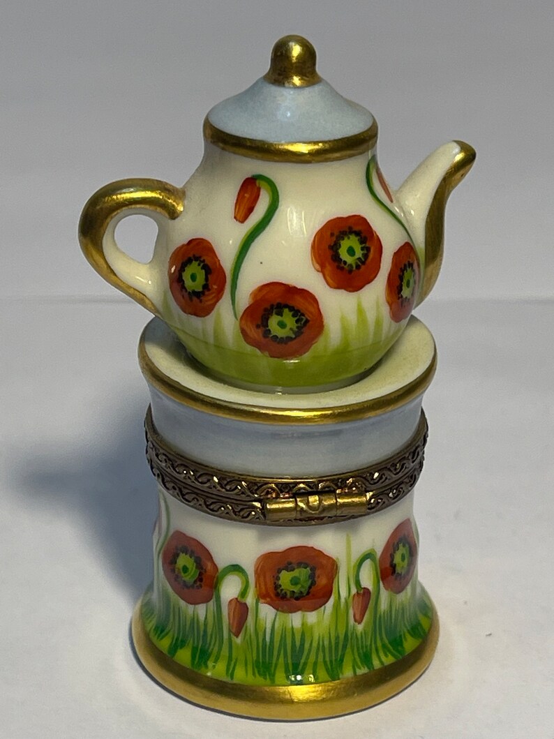 Genuine Limoges Box PV Marque Deposee Teapot With Cup Etsy