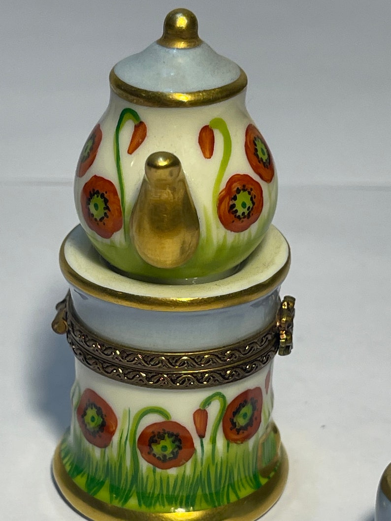 Genuine Limoges Box PV Marque Deposee Teapot With Cup Etsy