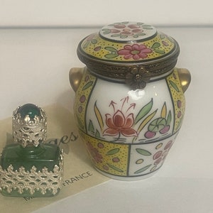 Genuine Limoges Box  Ginger Jar with French bottle