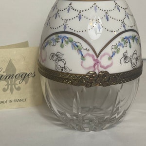 Genuine  Limoges Box Crystal bottom Egg