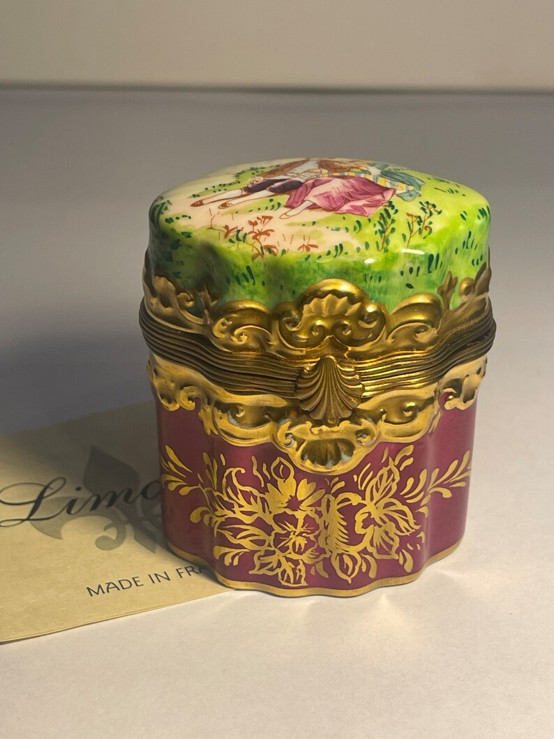 Genuine Limoges Box With French Perfume Bottle Etsy