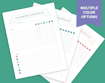 Weekly Cleaning Checklist Printable | Colorful Cleaning Schedule (Digital Download)