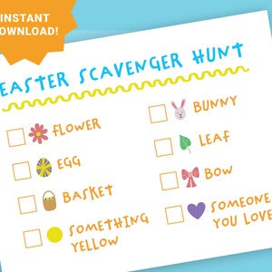 Easter Scavenger Hunt for Kids | Easter Treasure Hunt | Easter Activity for Kids | Easter Game Printable | Easter Activity PDF | Family Game