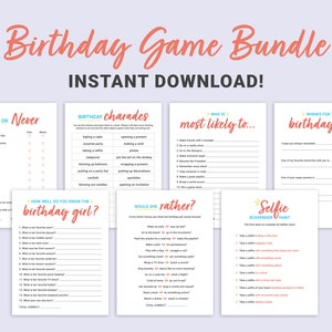 Birthday Game Bundle | Birthday Games for Her | How Well Do You Know the Birthday Girl | Teen Birthday Girl Party Games | Tween Birthday