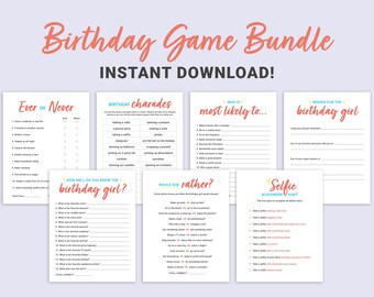 Birthday Game Bundle | Party Games for Her (Digital Download)