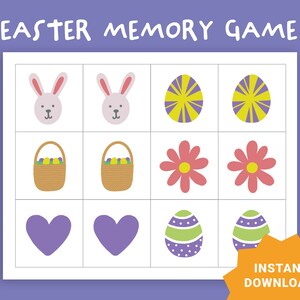 Printable Easter Memory Game | Kids' Matching Activity (PDF)