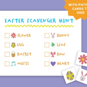 Easter Scavenger Hunt for Kids with Picture Cards| Easter Treasure Hunt | Easter Activity for Kids | Easter Game Printable | Easter Activity