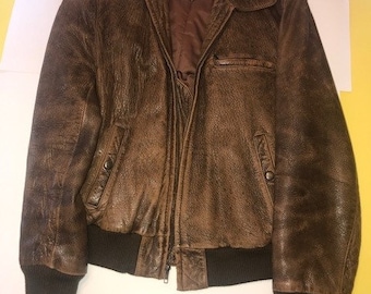 Top gun leather Flight Style Jacket Brown Large Discounted t0 1/3rd Price