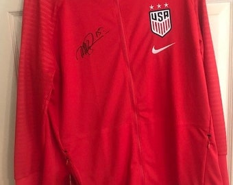 Megan Rapinoe Nike USWNT Official Jacket with Autograph. Brand New & Beautiful Red Color A Real Collectors Item- Discounted 50%