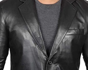 Beautiful Men’s (M) Black High Quality Calfskin jacketless than 1/4 of Original 386.00 Dollar purchase price  Discounted to sell. Only 99.00