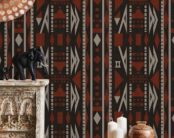 Tribal Geometrische Tapete zum Abziehen und Aufkleben