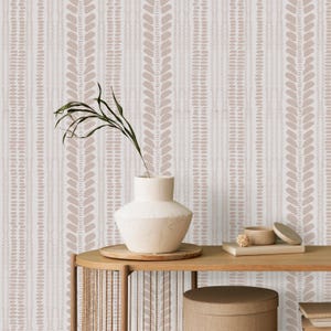 Carta da parati a righe rosa cipria – Rivestimento murale scandinavo staccabile e attaccabile / Accent boho minimale per camera da letto o cameretta dei bambini
