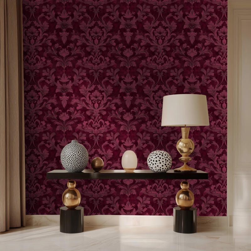 Burgundy Home Wallpaper - Etsy