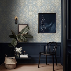 Elegant Damask Wallpaper: Vintage Floral Wall Mural