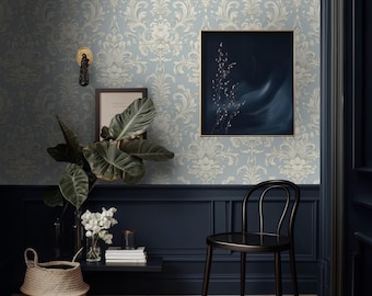 Elegant Damask Wallpaper: Vintage Floral Wall Mural