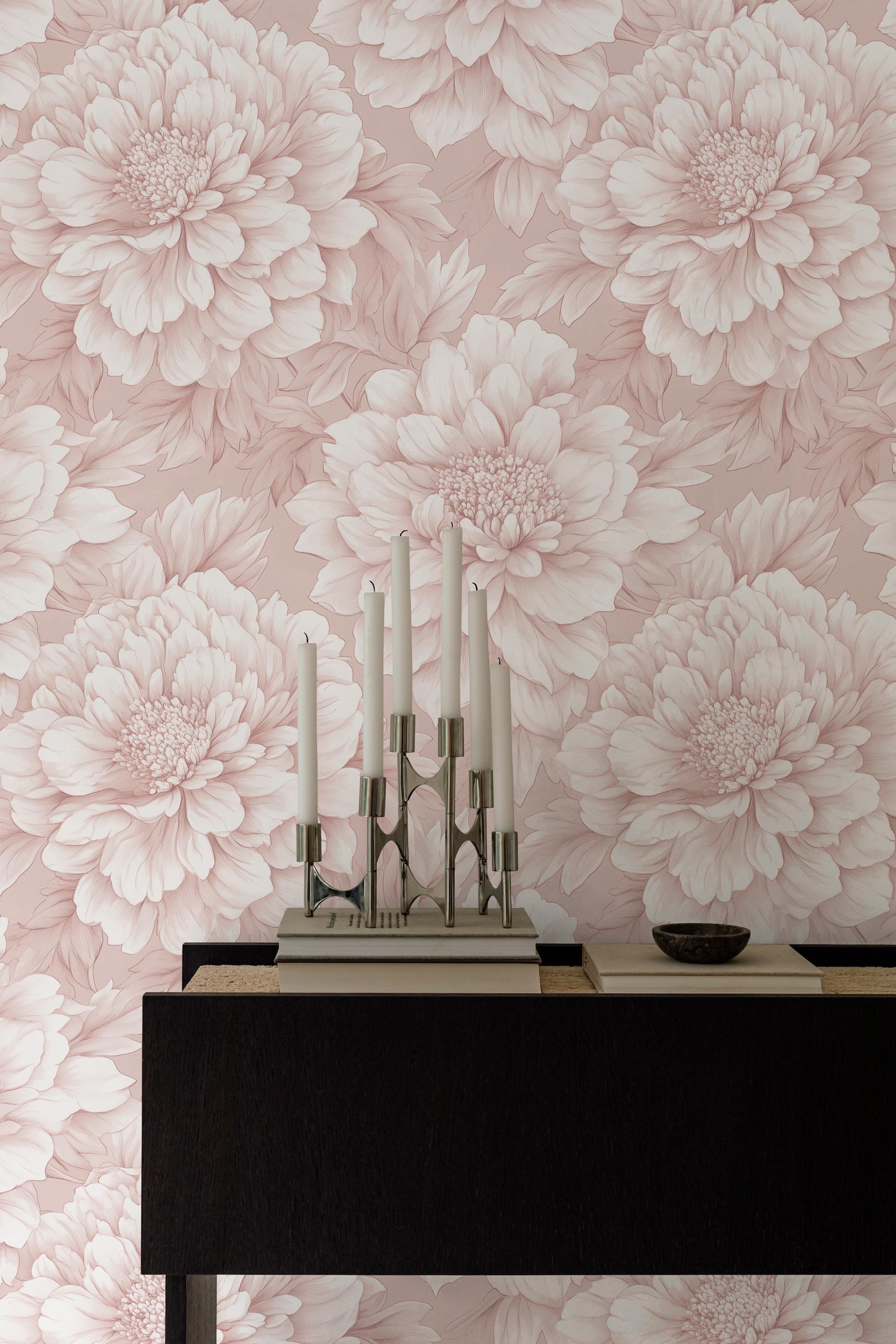 Blush Pink Peony Wallpaper: Elegant Botanical Wall Decor - Etsy