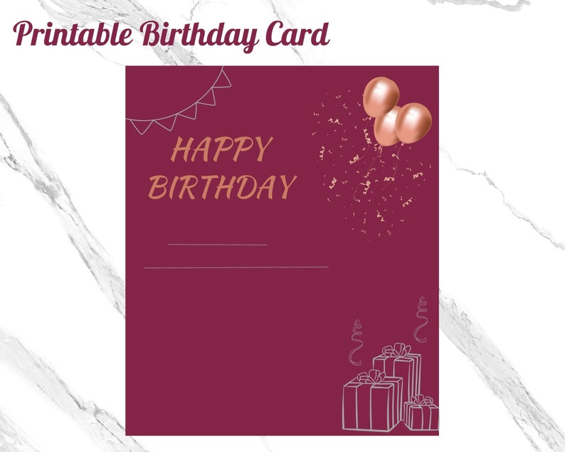 Printable Birthday Card Digital Birthday Card Happy Birthday Etsy