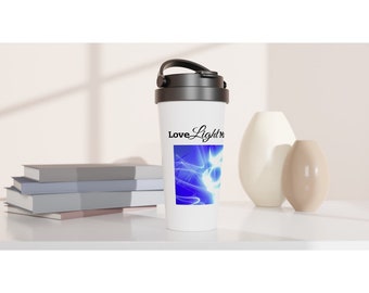 Divine Universe Starseed Light Language image on Stainless Steel [15oz Travel Mug or 17oz Water Bottle] for Connection to Universal Energy