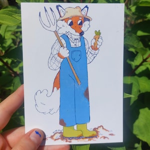 Fox illustrative postcard